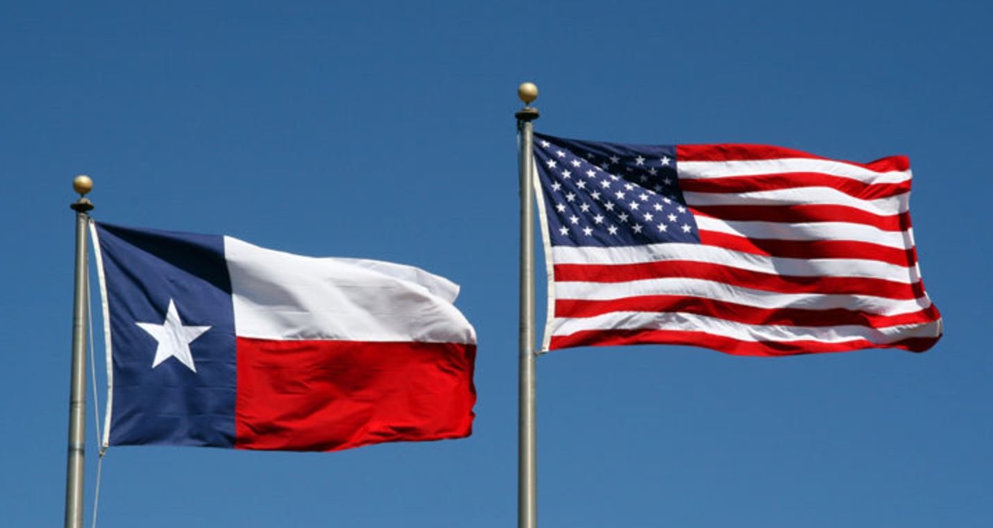 texas and US flag